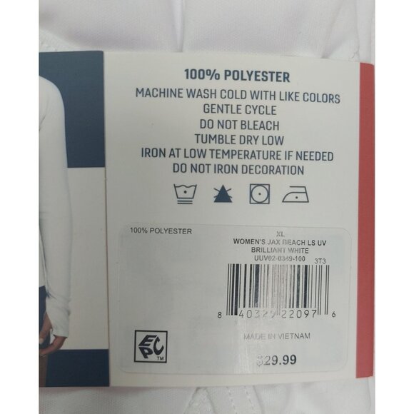 Reel Life Women's Jax Beach Long Sleeve UV Shirt XL W/ Thumbholes - Picture 3 of 7